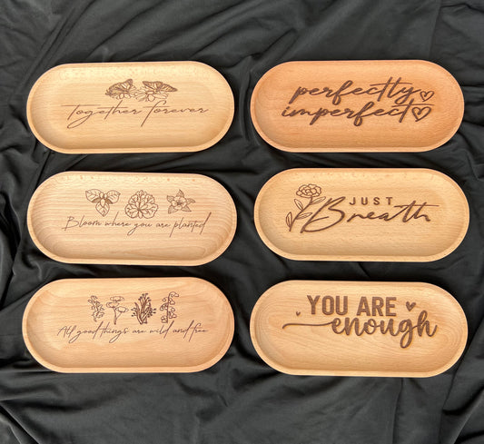 Laser Engraved Trinket Trays - Elegant storage for Jewelry & Keepsakes