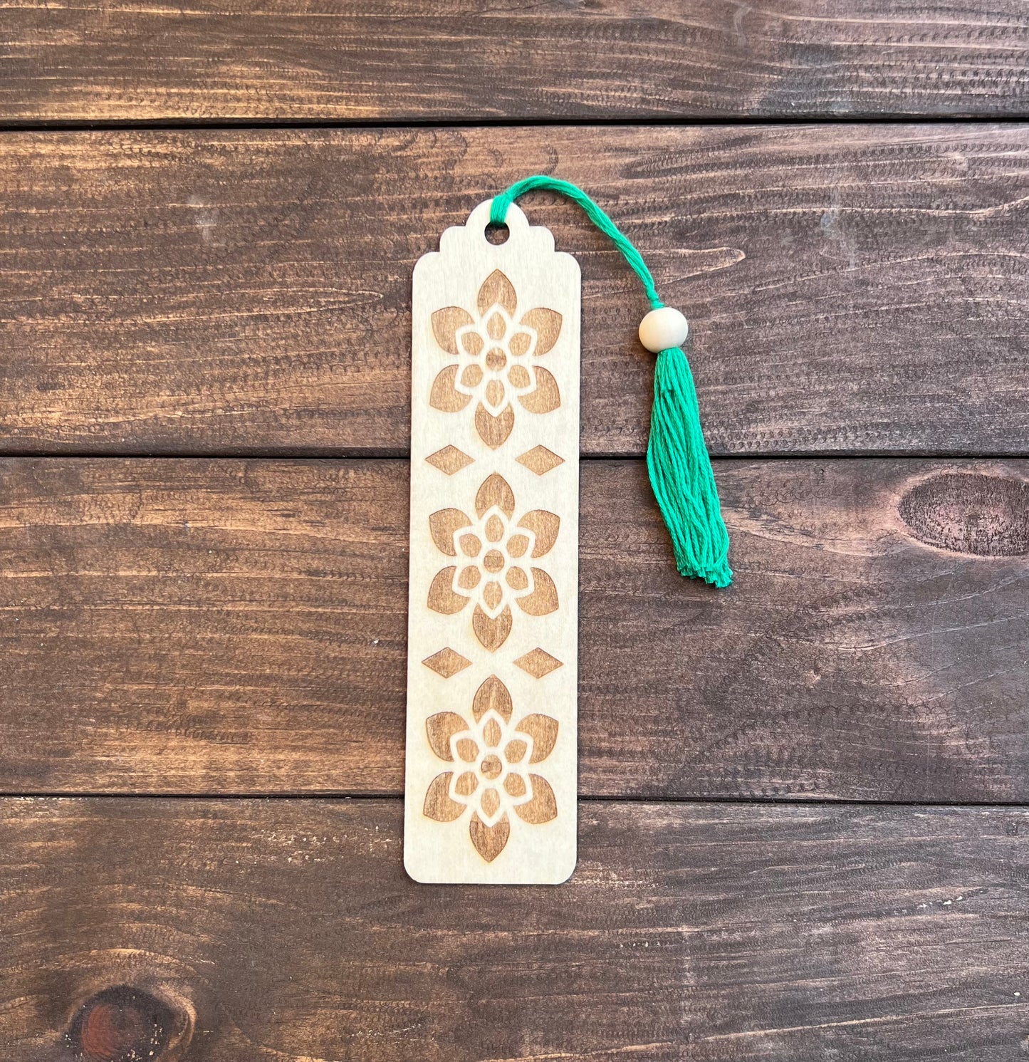 Floral laser engraved wooden bookmarks - A perfect gift for book lovers!