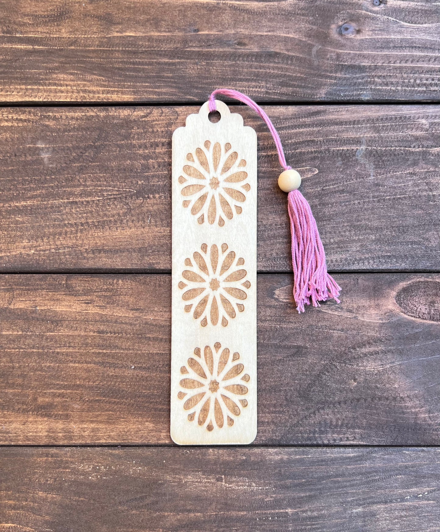 Floral laser engraved wooden bookmarks - A perfect gift for book lovers!