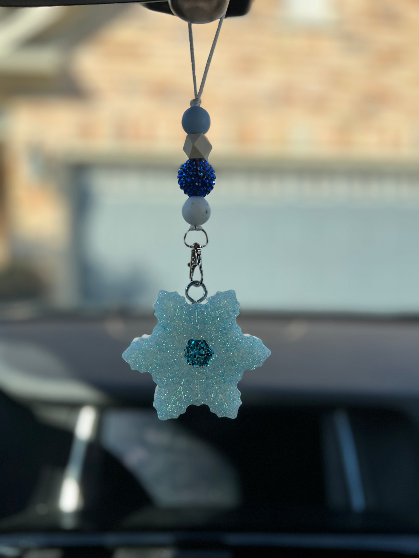 Winter Inspired Car Mirror Freshie - Pretty Snowflake Design