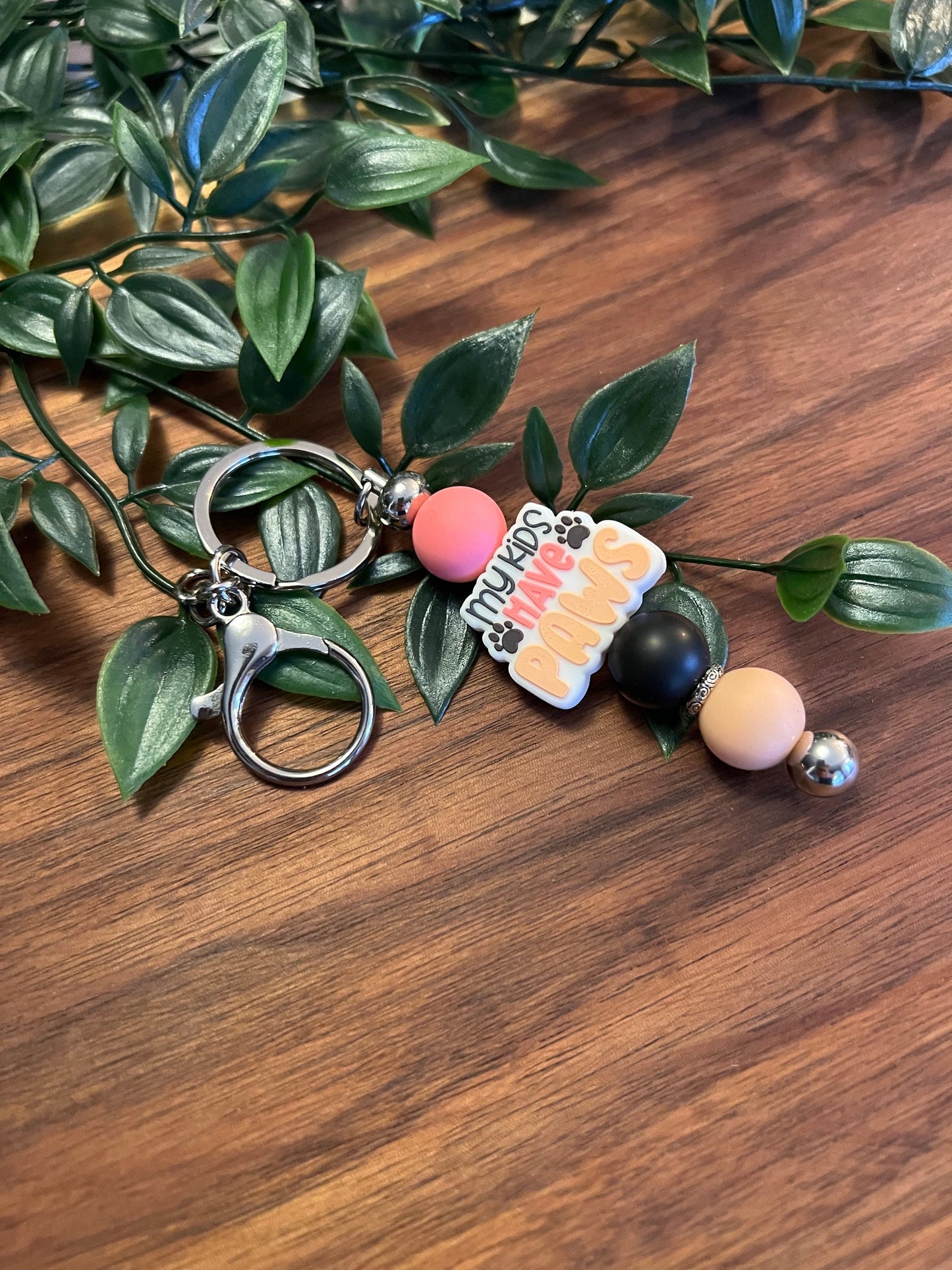 My kids have paws silicone beaded keychain - A must have for proud pet parents!