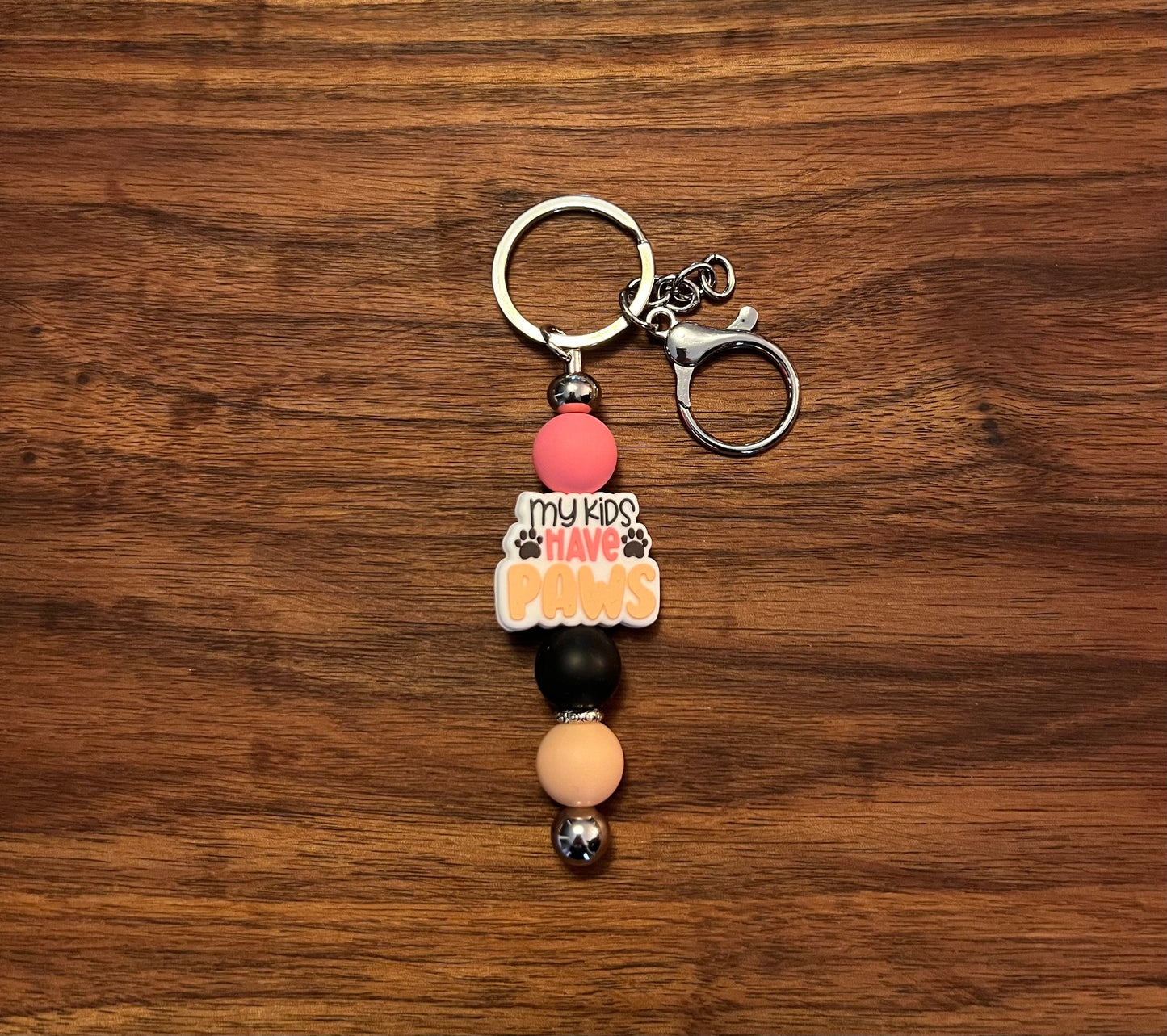 My kids have paws silicone beaded keychain - A must have for proud pet parents!