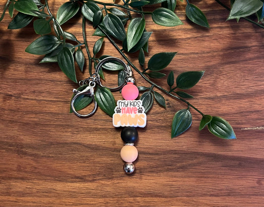 My kids have paws silicone beaded keychain - A must have for proud pet parents!