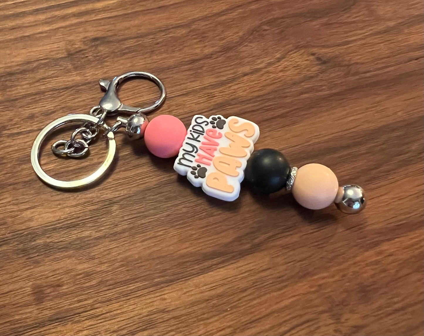 My kids have paws silicone beaded keychain - A must have for proud pet parents!