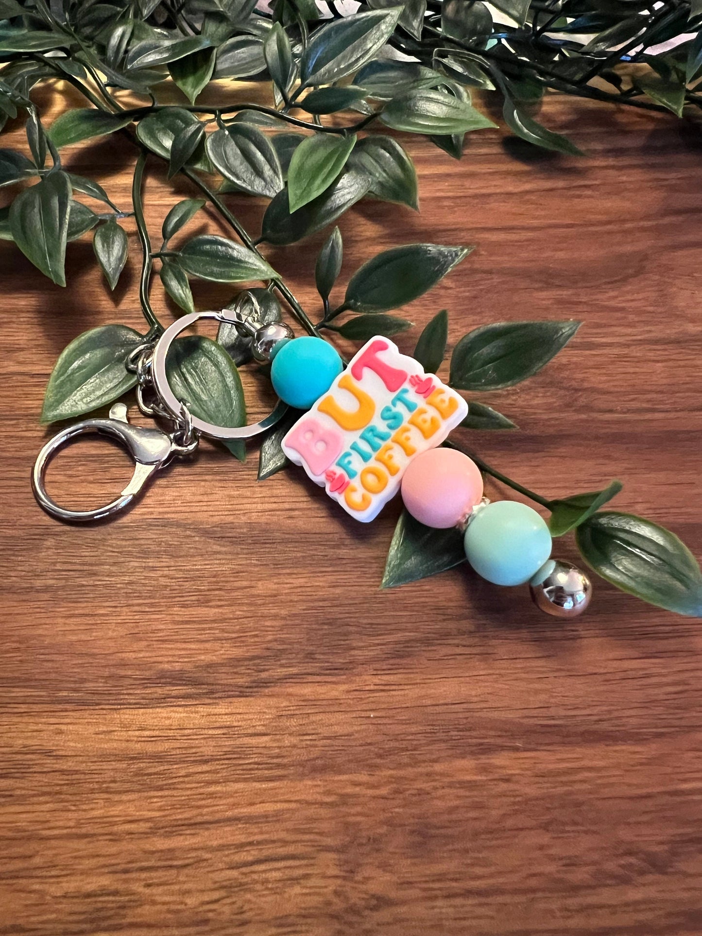 Coffee lover's essential - Silicone beaded keychainkey