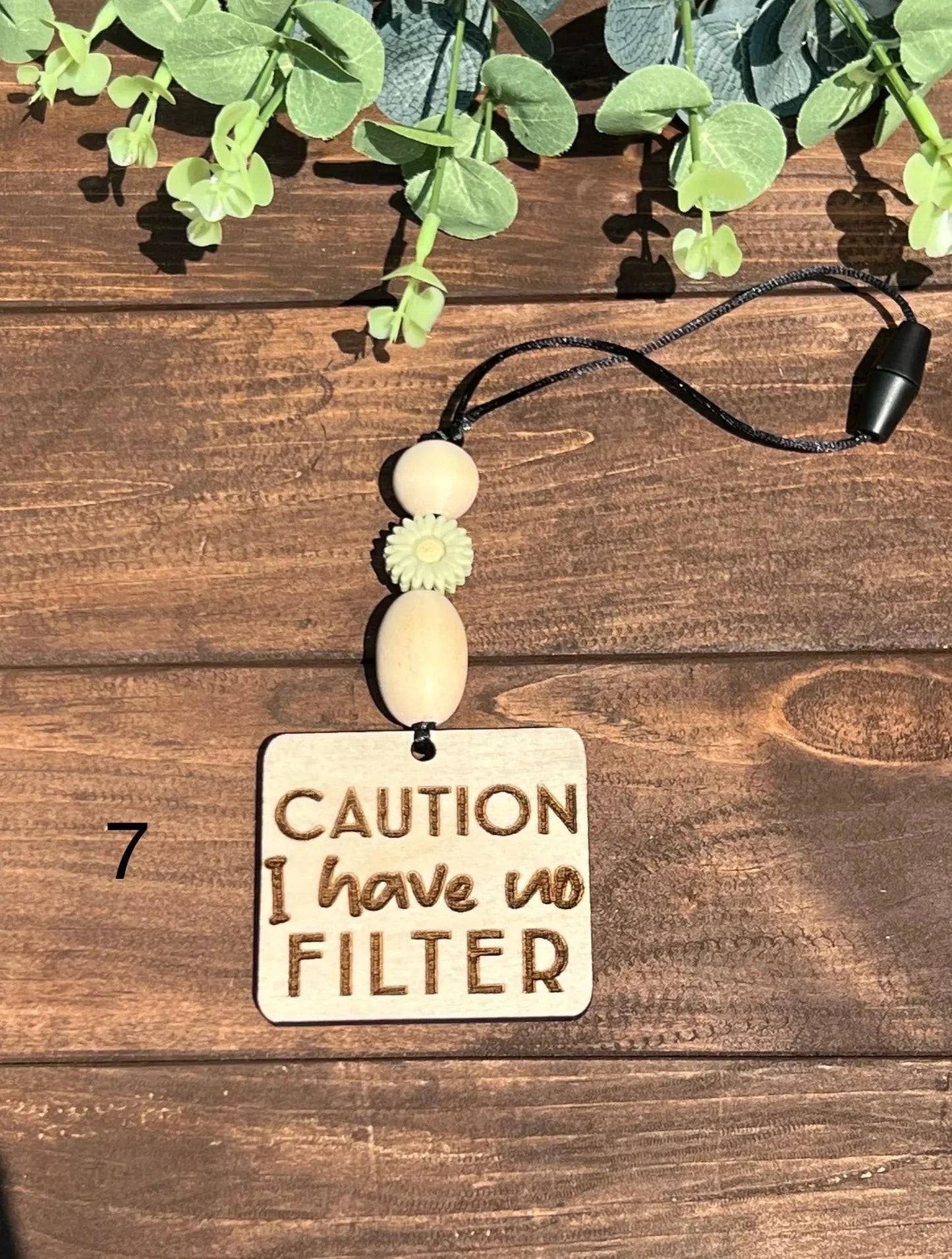 Car mirror hanging accessory - Laser engraved with funny saying